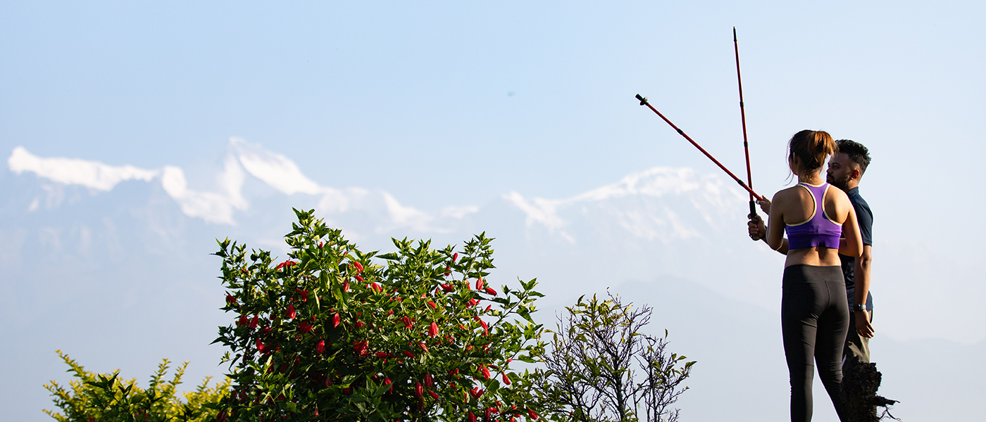 Hiking activity in the hills around Hotel Annapurna View Sarangkot Pokhara